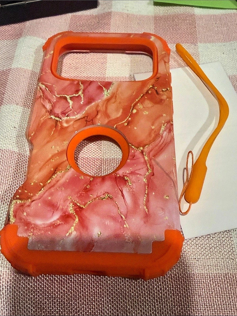 1 pc iPhone 17 Pro Max Orange & Pink Case new